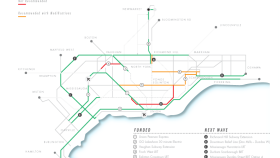 The map summarizes transit projects currently funded or included in Metrolinx’s “Next Wave"