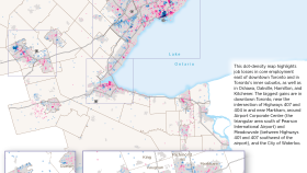 Map 7: Change in core employment 2001–2011