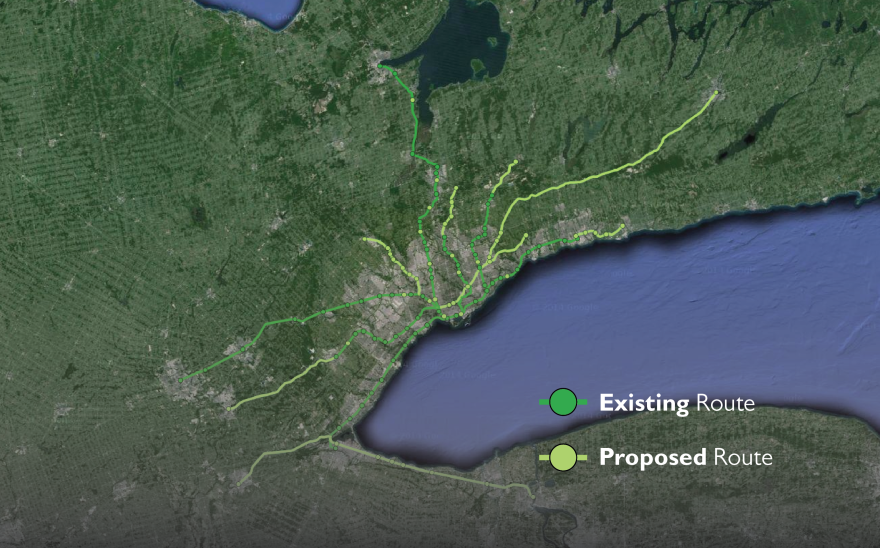 Geo Rail Regional Rail, Existing and Proposed Routes