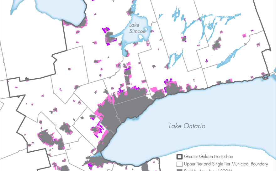 Location of land designated for growth in the Greater Golden Horseshoe
