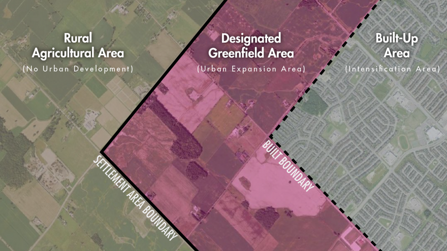 Built boundary and settlement area boundary
